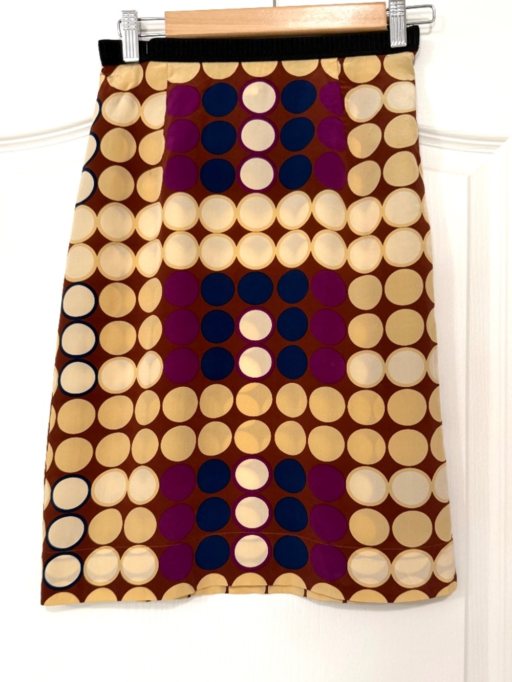 RARE Archive Marni x H&M 100% Silk Geometric Polka Dot Skirt Sz 2